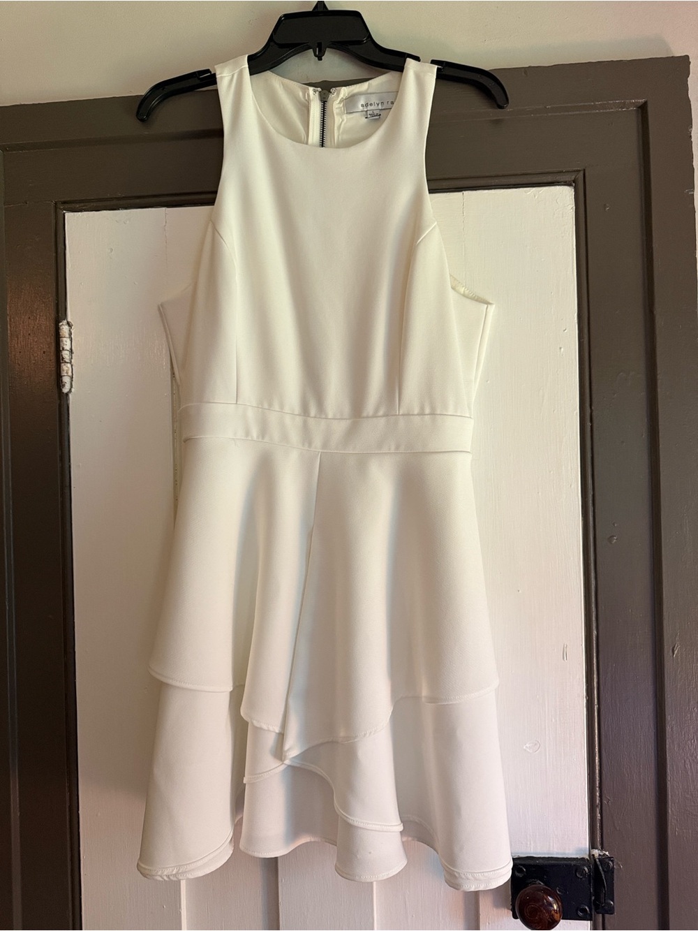 Adelyn Rae White High-Low Sleeveless Tiered Dress